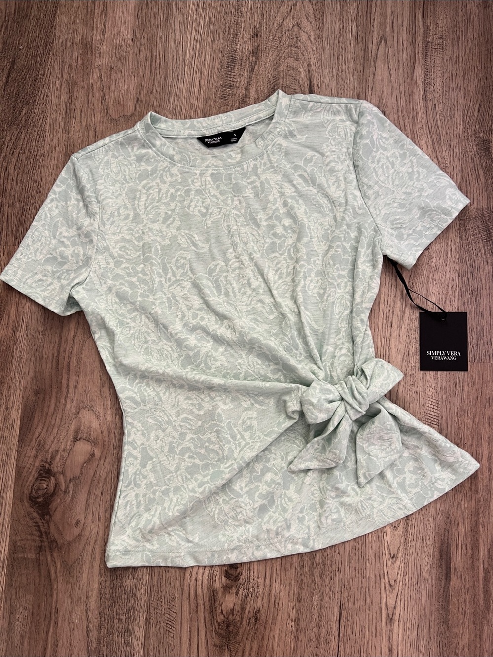Simply Vera Vera Wang Pale Mint Short Sleeve Side-Tie Top